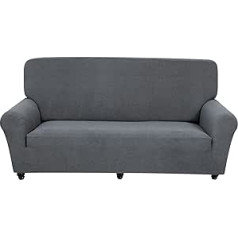 absolove elastīgs dīvāna pārvalks, dīvāna metēji, elastīgs, neslīdošs, elpojošs, žakarda spandekss, skrāpējumiem izturīgs dīvāna pārvalks kaķiem un suņiem (divvietīgs (145 cm-185 cm)), pelēks