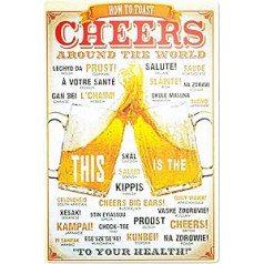 Abaysto Cheers Metal Sign 20x30cm