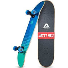 Apollo Skateboard Forši bērnu skrituļdēlis un profesionālie skeitbordi pieaugušajiem vienā 7 slāņu skeitborda klājā, moderns, vidēji ieliekts, ABEC-7 gultņi, vislabākās braukšanas īpašības jebkuram stilam