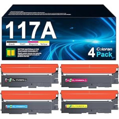 Coloran 117A tonera kasetnes, kas saderīgas ar HP 117A tonera kasetnēm, kas paredzētas HP Color Laser MFP 179fnw 178nw 150nw 150a 179fwg 178nwg W2070A W2071A W2072A Cy4el Magtakan (Palow Magtack)