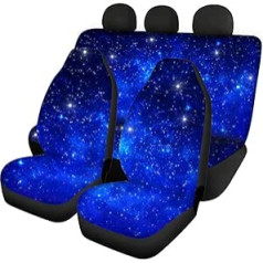 Woisttop Galaxy Starry automašīnas sēdekļa pārvalku piederumos ietilpst 2 priekšējo sēdekļu pārvalki + 1 aizmugurējā sēdekļa pārvalks + 1 apakšējā sēdekļa pārsegs, kas ir universāli piemērots