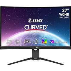 MAG 275CQRXFDE 27 collu (69 cm) spēļu monitors, WQHD (2560x1440), Rapid VA, 1ms, 240Hz, Curve 1000R, HDR 400, HDMI, displeja ports, melns