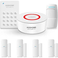 AGSHOME Alarm System, Pack of 7, WiFi Smart Alarm System with for Home Security, Real Time App Push, Can Be Extended, Works with Alexa, for Door Window, Home, Garage