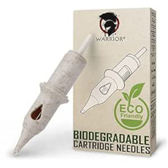 ‎Warrior WARRIOR Biodegradable Tattoo Needle Cartridges, Eco-Friendly Tattoo Needle Cartridge, Round Liner, Pack of 20, Japanese Surgical Steel, Disposable Permanent Makeup PMU (0.30 mm-1018RL)