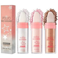 Lovelycat Body Glitter Powder Stick Face Highlighter Shimmer Пудра-хайлайтер для лица и тела с насадкой-спонжем Magic Color Shiner Powder для лица, тела, рук, ключиц и ног (3 шт.)