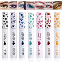 Petansy 7 Colors Mascara Colorful Mascara 3D Fiber Extended Mascara Full Eyelashes Ūdensizturīga skropstu tuša