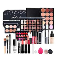 Fantasyday Multifunctional Exquisite Makeup Gift Set Kosmētiskais grima komplekts sejai, acīm un lūpām - grima paletes tualetes futrālis ar acu ēnu paleti, lūpu krāsa, vaigu sārtums, skropstu tuša, otiņa