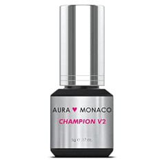 Aura Monaco Champion V2 skropstu līme 5 g 5 ml mākslīgajām skropstām Skropstu līme mākslīgajām skropstām Skropstu pieaudzēšana Ātri žūstoša Ultra Strong Ilgnoturīga Melna skropstu līme