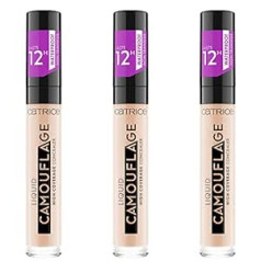 Catrice Liquid Camouflage High Coverage Concealer (3 x 5 мл), жидкая ручка-консилер для макияжа, водостойкий макияж, покрытие 12 часов, № 005 Light Natural