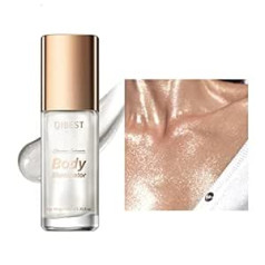 Beliky Girl Ķermeņa Luminizer Shimmer Oil Šķidrais izcēlējs grims, sejas pret ķermeni mirdzošs mirdzošs losjons Radiance viss vienā grims, ūdensizturīgs mitrinošs mirdzošs ķermeņa eļļa (sudrabs)