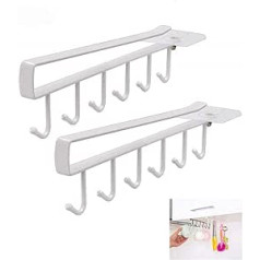 SZHTFX Cup Holder 2 Pieces Under Shelf Cups Storage Hooks for Hanging Under Cabinet Kitchen Utensil