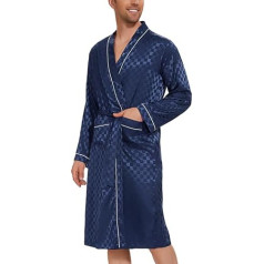 Bresdk Men's Dressing Gown Satin Robe Kimono Sleepwear Men