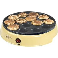 Bestron Poffertjes device in retro design, Sweet Dreams, non-stick coating, 800 W, yellow