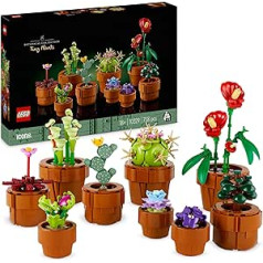 LEGO 10329 Icons Mini Pflanzen, 9 künstliche Blumen zum Bauen, Botanical Collection Sammel-Set für Erwachsene mit baubarem Terrakotta-Topf, Wohndeko, Geschenk für Frauen und Männer