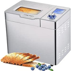 COOCHEER Bread Maker Backmeister Stainless Steel Bread Maker with 25 Baking Programmes, 3 Baking Colours and 3 Browning Levels (600 W)