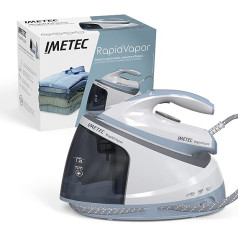 Imetec Rapid Vapor 9033 tvaika gludināšanas stacija, keramikas plāksne, viegla, kaļķakmens tīrīšanas sistēma, 240 g tvaika plīšanas, 2400 W, 5 bāru sūknis