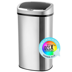 Automatic Trash Can 58L Brushed Stainless Steel with Odor Filter and Anti-Frace Coating Electric Waste Bin Kitchen Bathroom Stainless Steel Electric Lid 50L 60L Bag