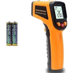 Digital Laser Thermometer Infrared Gun Kitchen Range Pizza Oven from -50°C to 600°C, LCD Backlight Batteries Included