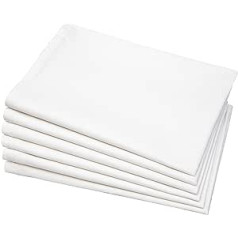 AZTEX 100% Cotton Tea Towels, Ideal for Transfer Printing, Cleaning and Use in the Kitchen, Pack of 6, White.