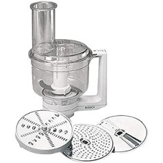 Bosch Multimixer MUZ4MM3, Zubehör für MUM4 Küchenmaschine, spülmasch. Teile, inklusive 3 Scheiben (Schneid-Wende-Scheibe, Raspel-Wendescheibe, Reibescheibe fein) und Schlagmesser