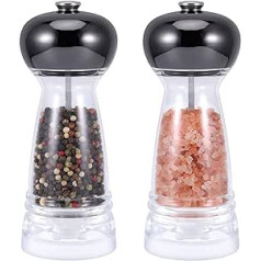 Acrylic Pepper Grinder Salt Pepper Grinder Party Favor Grinder Grinder Adjustable Ceramic Grinder Large Capacity Manual Cranked Salt Pepper Grinder Sets