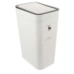 STOBAZA Plastic Bin Rubbish Bin Plastic Container with Lid PP White Rubbish Basket Bathroom Rubbish Bin Waste Basket Narrow Space Waste Paper Basket Pressure Storage Barrel