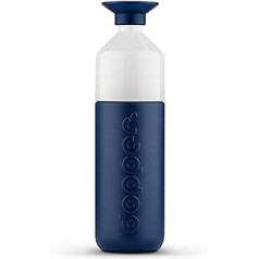 Dopper Insulated Breaker Blue Thermos Flask - Nerūsējošā tērauda dzeramā pudele 1 L - Kafijas krūze līdzi lietošanai - Termiskā krūze kafijai, tējai - ar dubultām sienām, necaurlaidīga, saglabā aukstu 24 stundas / 9 stundas karstu