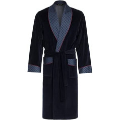 Leverie elegant and fluffy bathrobe/sauna robe for men, with elegant lapel collar and tie belt
