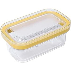 Plastic butter container with lid, butter dish with covers and TPR seal, plastic butter divider with stainless steel cutter, cutting and storage, auxiliary butter bowl for refrigerators