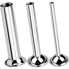 Winfred Set of 3 Sausage Filling Funnels Stainless Steel Sausage Filling Set 3 Sizes Funnel Attachment for #5 Meat Grinder (Diameter 12 mm/19 mm/32 mm)