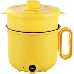 1.5 L Electric Cooking Pot with Non-Stick Inner Wall, 2 Temperature Modes, Multifunction for Frying, Steaming, Cooking, High Safety, Anti-scalding Handle (Yellow