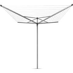 Brabantia Topspinner Rotary Clothes Dryer with 45 mm Metal Ground Spike, 50 m