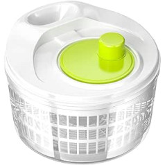 Gvolatee Salad Spinner with Lid, Kitchen Aid Salad Dryer for Washing and Drying Salad, Salad Spinners with Crank Drive and 3L Litre Salad Bowl and Strainer, Vegetables and Fruit (22.5 cm x 15 cm)