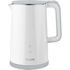 Tējkanna Tefal KO6931 Sense, 1,5 l ietilpība, digitālais displejs, 5 temperatūras līmeņi, 360° pamatne, ūdens līmeņa indikators, noņemams kaļķakmens filtrs, 30 minūšu sildīšanas funkcija, 1800 W, balts