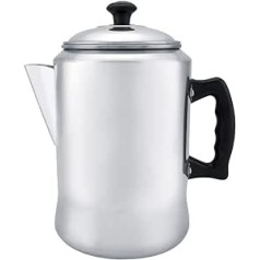 Coffee Pot, MAGT Silver Aluminium Alloy Durable Coffee Percolator Kettle Stove with Lid