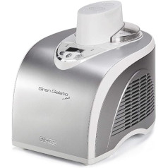 Ariete Gran Gelato 693 Eismaschine ar Kompressor, 135 vati, LCD displejs, 18/8 nerūsējošais tērauds, 1 litrs, silber