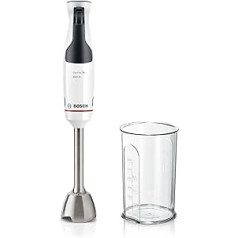 Bosch ErgoMaster Series 4 MSM4W210 rokas blenderis, darbība ar vienu roku, nerūsējošā tērauda asmeņi, nodilumizturīga keramikas savienojums, maisīšanas krūze, QuattroBlade, pretšļakatu funkcija, ieslēgšanas slēdzene, 600 W,