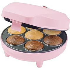 Bestron Sweet Dreams Retro Cupcake Maker Non-Stick 700 Watt Pink