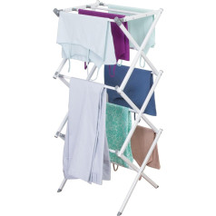 mDesign Extendable Tower Laundry Rack, Metal with 3 Levels, Space-Saving, Drying Rack for Laundry Room, Garden or Utilities Room