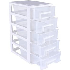 Toyvian Mini Plastic Drawer Organiser 5 Drawer Storage Organiser Plastic Storage Container with Drawers Space Saving Small Plastic Drawers Crafts