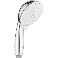 GROHE Tempesta 100 - Handbrause (wassersparend, 4 Strahlarten, Antikalk- System, langlebig), rund, hroms, 27608001