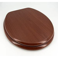 ADOB Toilet Toilet Seat Walnut with Wooden Core and Brass-Plated Hinges