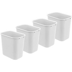 Acrimet Papierkorb, Schreibtischablage, 6,75 Gallonen/27 Quart/24 Liter (Plastik) (weiße Farbe) (Set aus 4)