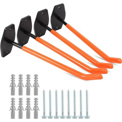 Sinoer 4-Pack Tyre Holder Set Including Tyre Storage Rack, Wall Mount, 26 cm Garage Hooks, Heavy Duty, For Organising Garages, Tyre Wheels, Ladders and More