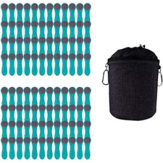 96 Clothes Pegs Soft Grip Soft Touch Soft Touch (96 x Turquoise, 1 x Black)