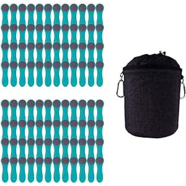 96 Clothes Pegs Soft Grip Soft Touch Soft Touch (96 x Turquoise, 1 x Black)