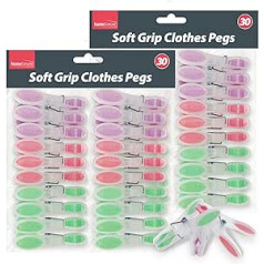 60 Pieces Clothes Pegs Soft Grip Plastic Clothes Pegs for Clothesline Strong Clothes Pegs Soft Grip Clothes Line Strong Clothes Pegs