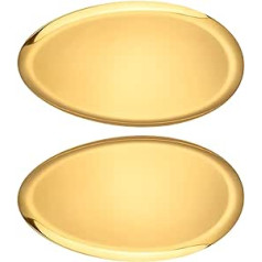 32 cm Diameter Gold Stainless Steel Bathroom Dresser Storage Tray, Egg Shaped Jewellery Cosmetic Tray, Multi-Purpose Storage, Decoration Tray, 2 Pieces