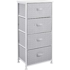 Amazon Basics - Wardrobe Storage Cabinet with 4 Fabric Drawers, White