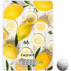 BEPER BP.800 Citronu digitālie virtuves svari rūdīts stikls
